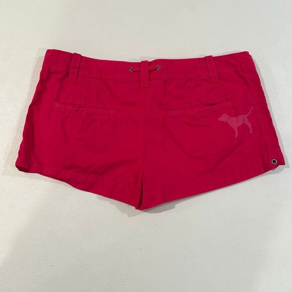 Vintage Y2K PINK Victoria’s Secret Hot Pink Cotton Drawstring Shorts | Size 10 - Picture 2 of 8